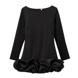 Mini Party Dress Women's Cascadal Short Dress 2025 Dress-Up Long Sleeves Of The Pool