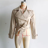 Fashion Tie With Long-Sleeved Wind Coat Jacket 2025 New Products In The Spring And Autumn