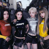 2025 Summer New Women's Clothing Blackpink Same Hot Girl Collar Letter Printing Slim Thin Top Woman