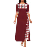 A Large Number Of 2025 New Dress Burst Round Collar Bump Color Sleeve Irregular Long Dress