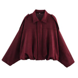 Women's 2025 Spring New Fashion Pilot Bat Sleeve Zipper Jacket T-Shirt