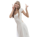 Fashion 2025 New Women's Clothing Lisa The Same Pure Desire V Tie With Long Dress Dress Woman