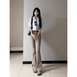 Vintage Kicol Micro-Rare High-Rise Jeans Women Autumn New Niche Design With Horseshoe Trousers