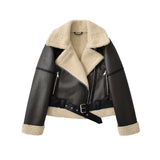 Women's Clothing 2025 New Large-Clip Women's Style Thick Locomotive Leather Fur Coat
