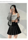 The Elastic Force Is Tight Waist 100 Folded Skirt Girl Jk Uniform A Word Skirt College Small High Waist Thin Short Skirt