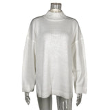 Spring And Autumn Women's Knitting Knitting Hood Loose Irregular Thick Sweater Street Trendy High-Neck Knitting Shirt