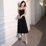 Evening Dress Female Banquet Temperament Long Can Usually Wear A Small Black Dress Dress Banquet Dress