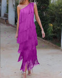 Fashion Eso-Shouldered Asymmetric Dress 2025 Spring And Summer New
