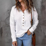 Solid Color Knitted Shirt Women's Single Buckle Collar Long Sleeves Loose Leisure Bottoming Top Autumn And Winter New