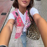 New Literary Retro Wearing Waist Vest Vest Printed Tie Cotton Vest