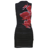 2025 Summer New Women's Fashion Retro Temperament Tight Waist Bag Hips Short Dress