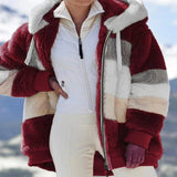Wish2025 Hot New Autumn And Winter Loose Plush Multi-Color Hooded Coat Woman