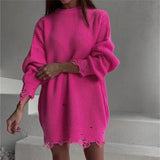 Special For The New T-Shirt Women's Hollow Long-Sleeved Knitted Shirt Languid Style Design V Collar Sunscreen Sexy Wind