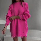 Knitted Casual Sweater Basic Thin V-Neck Seven-Sleeve Solid Female Bottoming Shirt Ice Cream Color