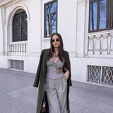 Spring 2025 New Belt With Neck Neck Vest Style Blouse + Trousers Suit