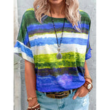 Explosion Women's Clothing 2025 New Summer Gradient Girl Short-Sleeved T-Shirt