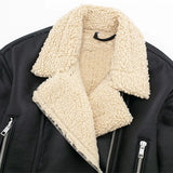 Women's Clothing Autumn And Winter Street Wind Double-Sided Grasp Velvet Leather Jacket Locomotive Leather Locomotive