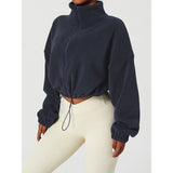 Ristling Loose Rope Zippered Sweater Fashion Hot Girl Dress Thick Sports Coat Peumen Autumn Winter