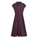 Comfort Soft Sleeveless Hanging Shoulder A Word Fan Flute Dress 2025 Spring Collar Body Medium Long Dress Women's Dress