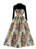 Court Retro Jed Flower Embroidery Sling Dress Women's Bottom Knitting Shirt 2025 Autumn And Winter French Style