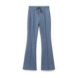 Women's Sports Style Suture Decoration Tight Waist Double-Sided Trumpet Trousers Zippered Sweater Set