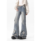 Fat Mm Full Hip Waist Than Micro-Tight Jeans Female Vibe Star Babes Slimming Straight Tube Trousers