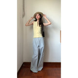 2025 Summer Sweet Spicy Age Reduction Retro Zipper Sling Sling Vest Beautiful Back Dress Hanging Lattice Broad Leg Pants
