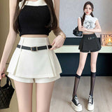 Small Half-Dress Girl Hottie Thin A-Word Short Skirt Summer New High-Waist College Style Pure Folding Skirt
