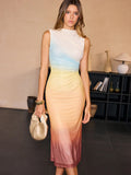 2025 New Women's Gradient Bag Hip Sleeveless Dress