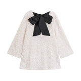 Women's 2025 Spring 2025 New V-Neck Bow Ornament Party Lien Slide Short Jacket Jacket