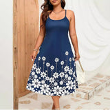 2025 Summer Fashion Sexy Women's Hot To Sell Large Sizeless Sleeveless Print Loose Dress Dress Dress Girl