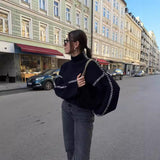Ins New Color Splicing Wiring Design Casual Knitting Shirt Simple Light Short Thin Breathable Fashion