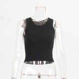 Knitted Vest Women 2025 Summer Solid Color Repair Thread Inside The Top Wearing Short Y2K Vest