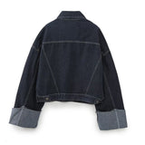 2025 Women's Autumn New Collar Denim Jacket Jacket + Curly-Side Trousers Suit