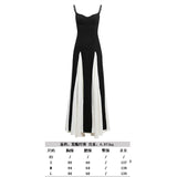 Big Low Breast Hanging Long Dress Spring 2025 Splicing Party Sexy Banquet
