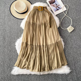 White Half-Dress Women's Dress 2025 Summer Small In The Long Leisure High-Rise Display Thin Pendulum Ponve Egg