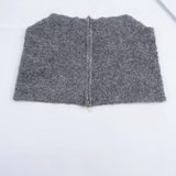 Round Collar Double Zipper Knitted Vest Vest 2025 Spring Loose Short Sweater Cardigan Woman
