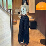 Korean Apricot High-Waist Plus Velvet Thin Straight Jeans Women 2025 Autumn And Winter Loose Commute Wide-Legged Trousers