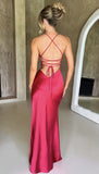 2025 Summer Women's Sling V-Necked Fork Sexy Dew Dress Temperament