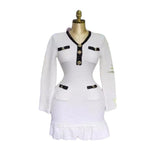 New Autumn/Winter 2025 New Waffle Small Scent Style V-Neck Knitted Dress