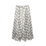 M Women's Holiday Style Snake Print Irregular Wide Swing Skirt 05233882741