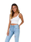 Knitted Top Women's Summer New Pits Thin Inside White Sling Vest Women Wear