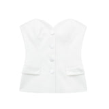 Women's Clothing 2025 Spring New Silk-Sense Texture Spliced Tight Body Clothes + Open-Fork Splicing Skirt Set