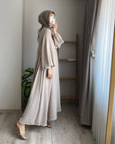 Spring And Autumn New Muslim Women's Clothing Pure Color Elegant Fashion Loose-Fitting Suit