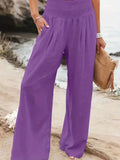 2025 New Spring Women's Casual Cotton Lint Comfortable Mid-Rise Trousers Women