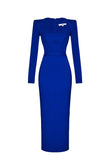 2025 New Women's Autumn New Horn Long-Sleeved Belt Dress Fashion Temperament