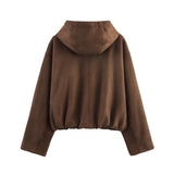 Women's 2025 Explosion ZA Loose-Fitting Velvet Effect Jacket Jacket