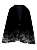 2025 Women's Suit Collar Button Pocket Fashion Floral Print A Buckle Small Suit