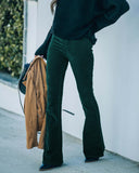 2025 Autumn And Winter Women's Solid Color High Waist Repair Micro-Trumpet Trousers Cord Velvet Tight Waist Casual Pants