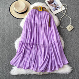 White Half-Dress Women's Dress 2025 Summer Small In The Long Leisure High-Rise Display Thin Pendulum Ponve Egg